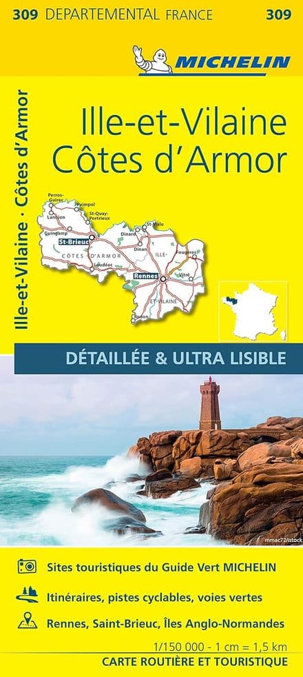 309 Cotes d'Armor, Ille-et-Vilaine - Michelin Local Map