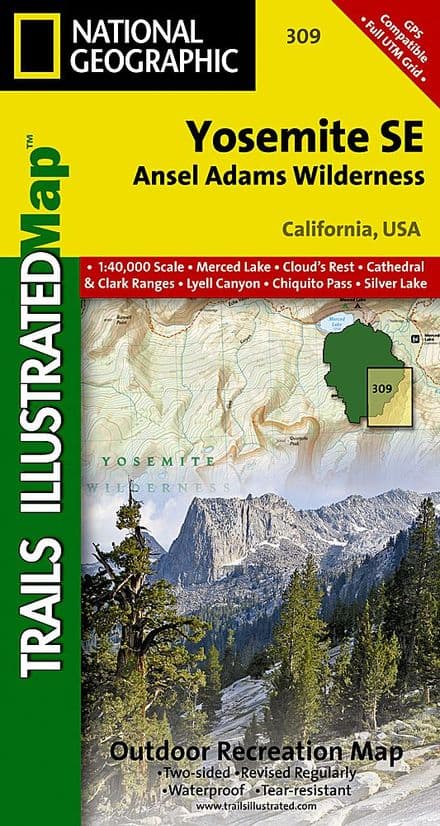 309 Yosemite SE: Ansel Adams Wilderness National Geographic Topographic Map