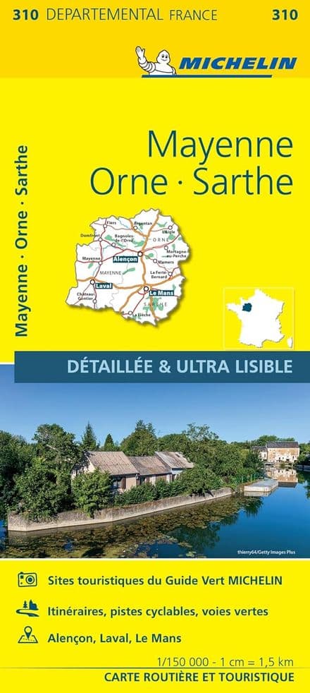 310 Mayenne, Orne, Sarthe - Michelin Local Map