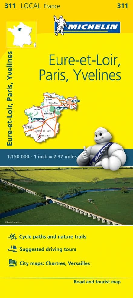 311 Eure-et-Loir, Paris, Yvelines - Michelin Local Map