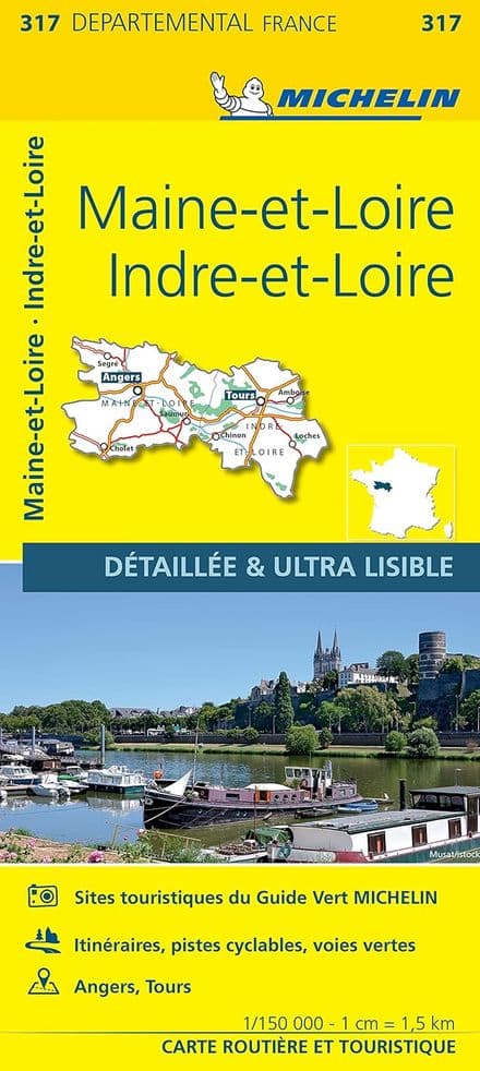 317 Indre-et-Loire, Maine-et-Loire - Michelin Local Map