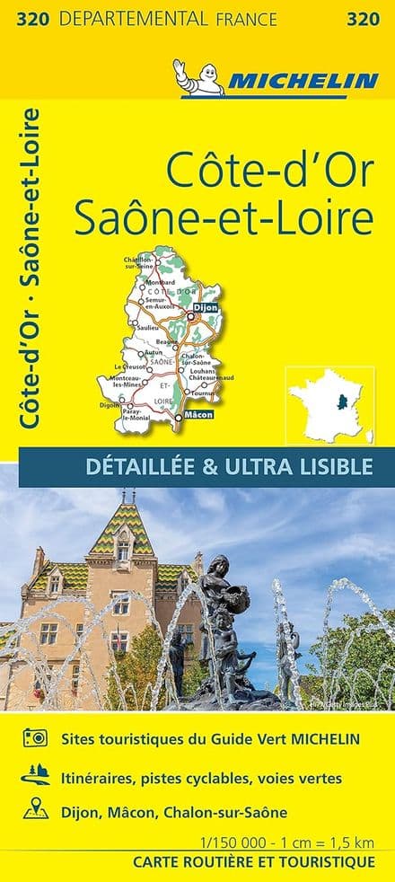 320 Cote-d'Or, Saone-et-Loire - Michelin Local Map
