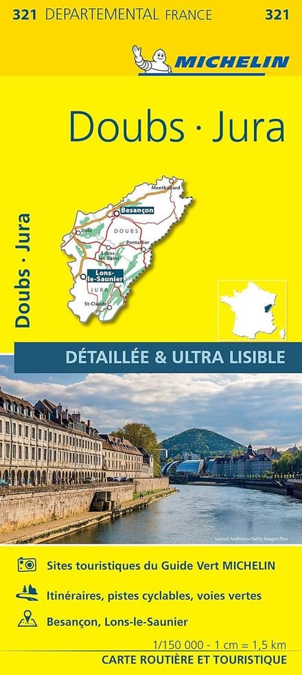 321 Doubs, Jura - Michelin Local Map