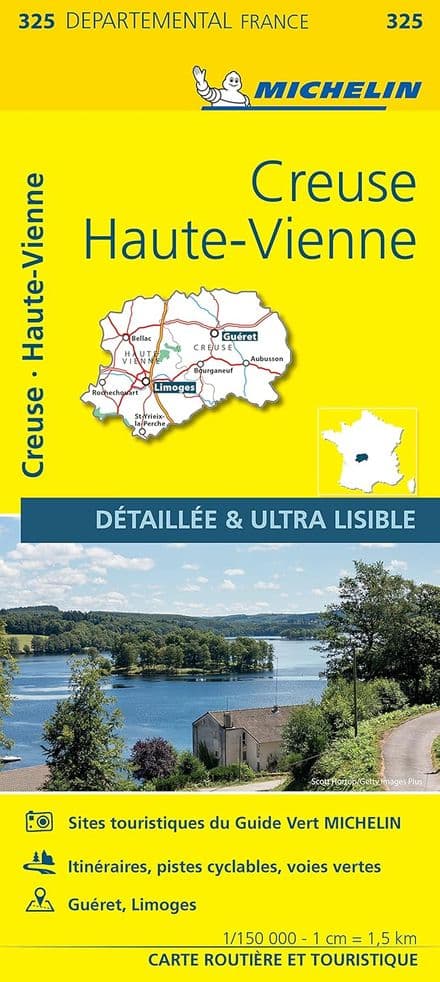 325 Creuse, Haute-Vienne - Michelin Local Map