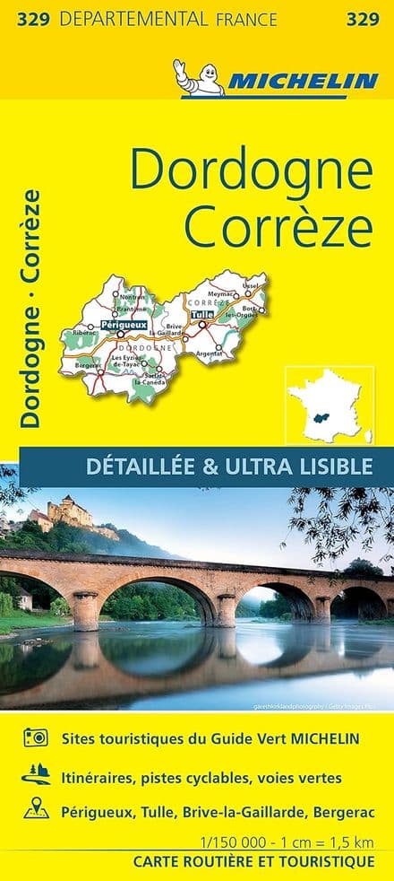 329 Correze, Dordogne - Michelin Local Map