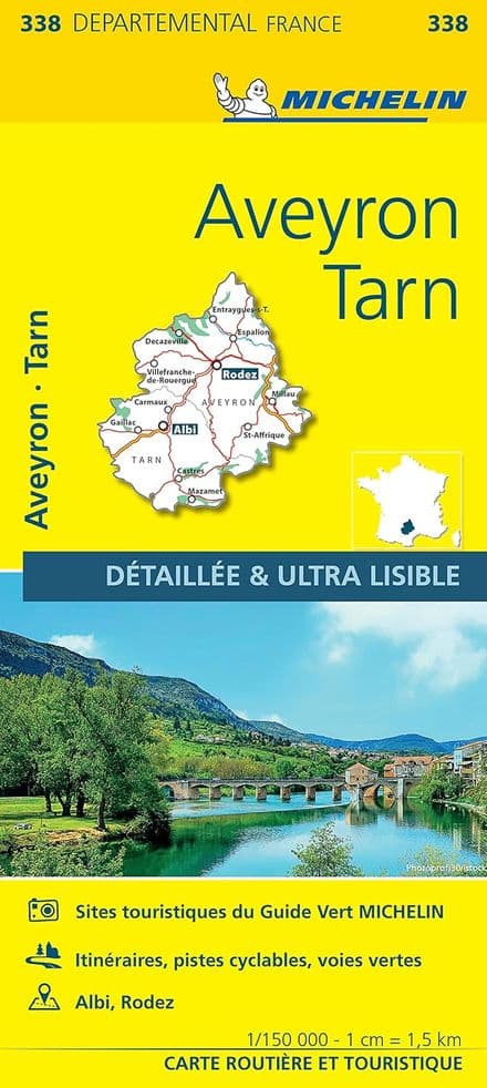 338 Aveyron, Tarn - Michelin Local Map