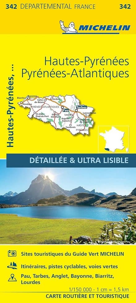 342 Hautes-Pyrenees, Pyrenees Atlantiques - Michelin Local Map