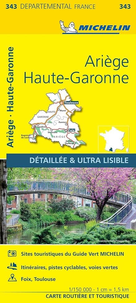 343 Ariege, Haute-Garonne - Michelin Local Map