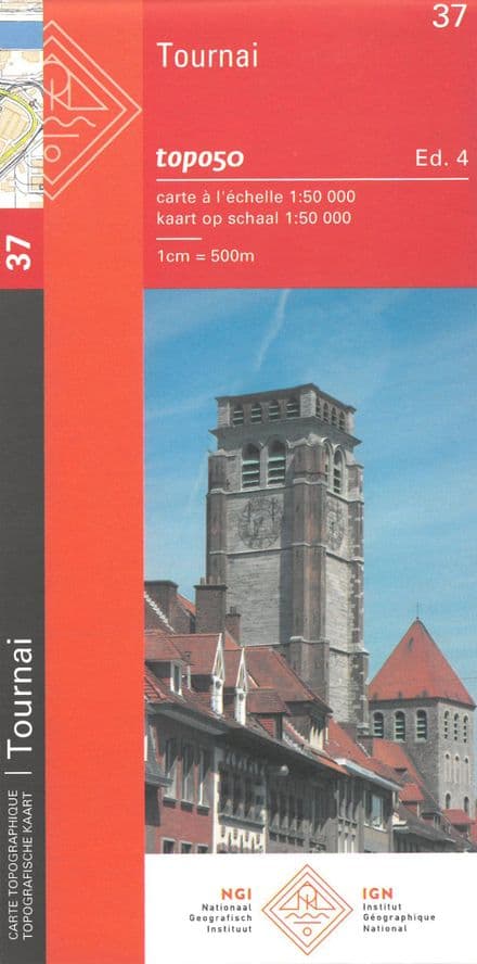 37 NGI Belgian 1:50,000 Topo Map - Tournai