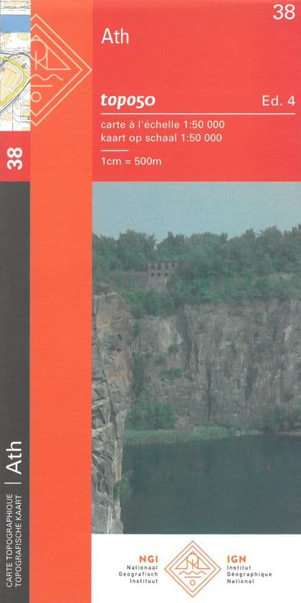 38 NGI Belgian 1:50,000 Topo Map - Ath