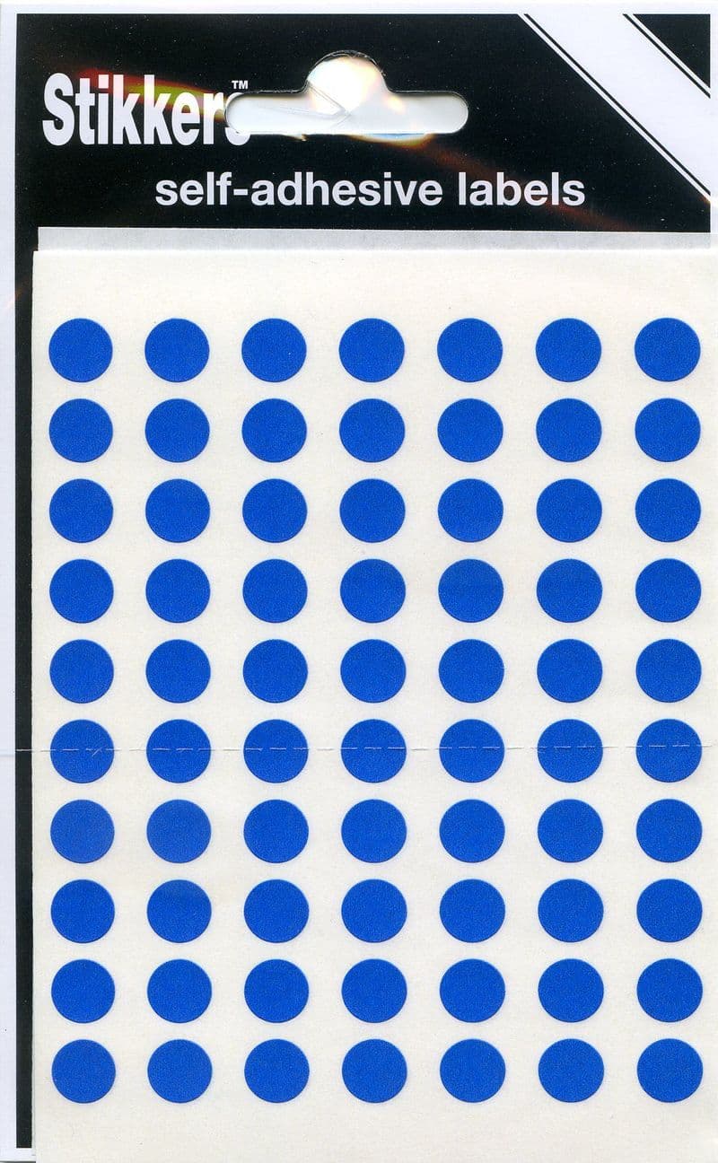 490 x Map Stickers 8mm BLUE