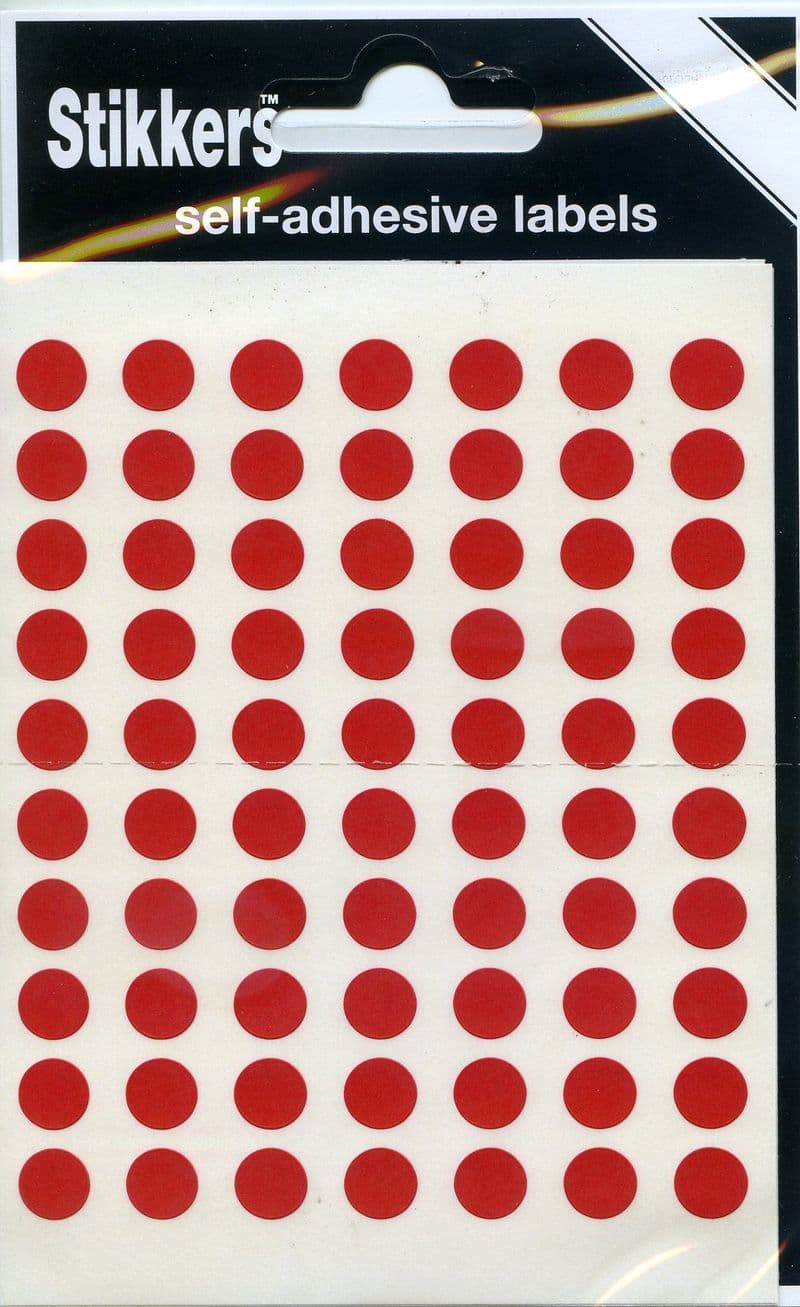 490 x Map Stickers 8mm RED