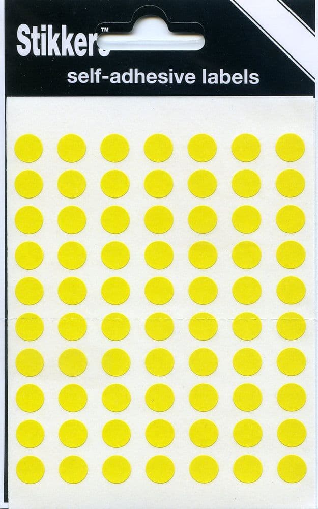 490 x Map Stickers 8mm YELLOW
