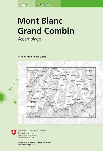 5003 Mont Blanc Grand Combin - Swiss Survey 1:50,000