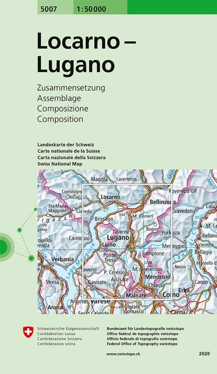 5007 Locarno Lugano - Swiss Survey 1:50,000