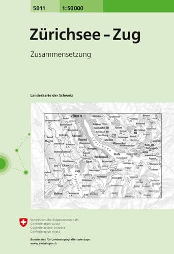 5011 Zurichsee Zug - Swiss Survey 1:50,000
