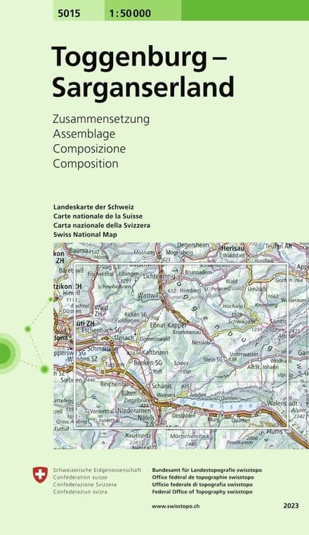 5015 Toggenburg Sarganserland - Swiss Survey 1:50,000