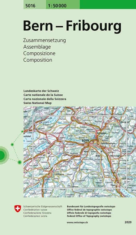 5016 Bern Fribourg - Swiss Survey 1:50,000