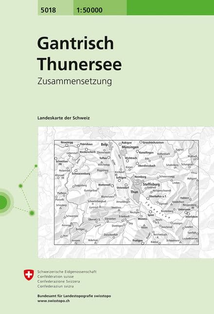 5018 Gantrisch Thuner See - Swiss Survey 1:50,000