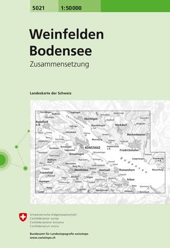 5021 Weinfelden Bodensee Swiss Survey 1:50,000