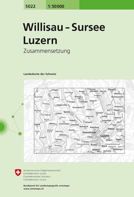 5022 Willisau Sursee Luzern - Swiss Survey 1:50,000
