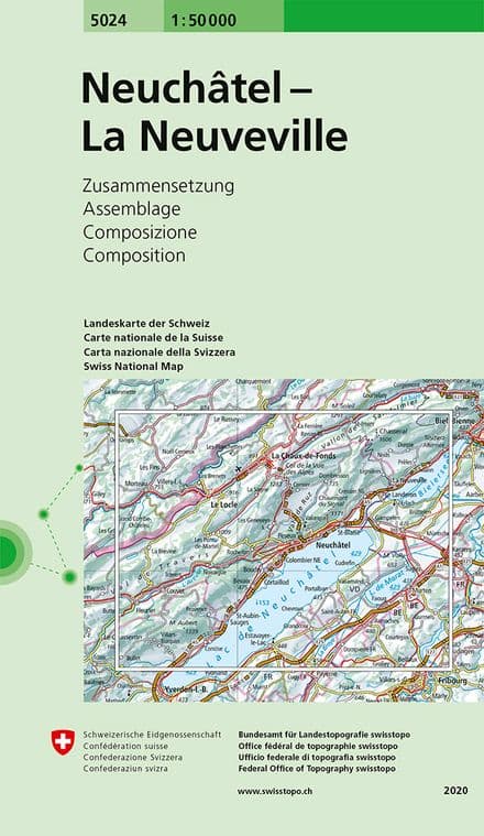 5024 Neuchatel Les Verrieres La Neuveville - Swiss Survey 1:50,000