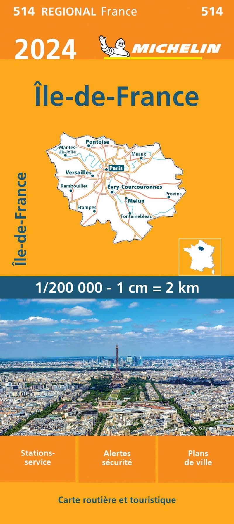 514 Paris & Surrounding Area - Michelin Regional Map 2024 * SALE*