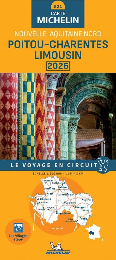 521 Poitou-Charentes Limousin - Michelin Regional Map 2026