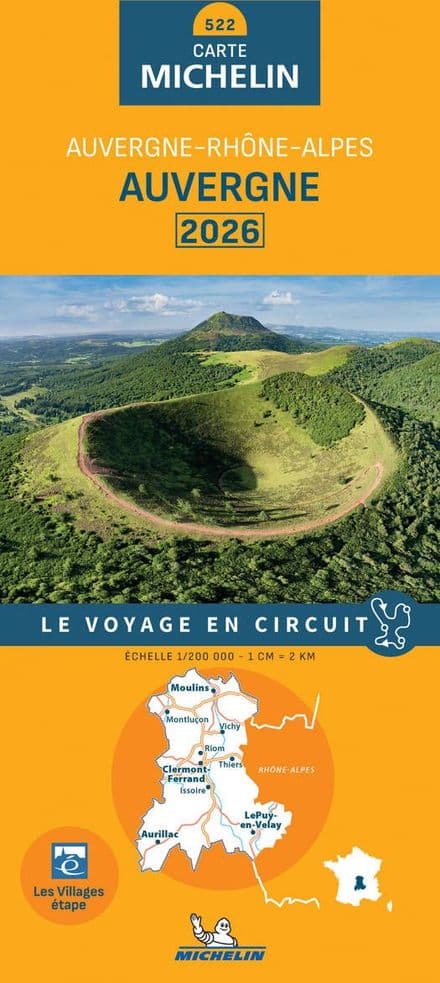 522 Auvergne, Limousin - Michelin Regional Map 2025