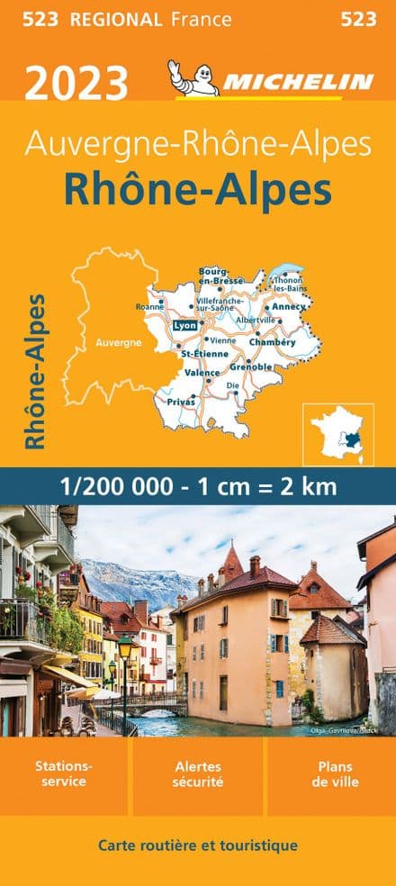 523 - Rhone Alpes - Michelin Regional Map 2023 - SALE (2)