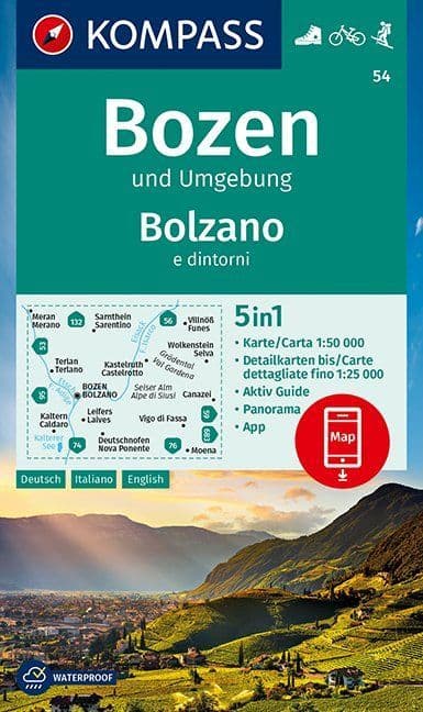 54 Bozen & surroundings / Bolzano 1:50,000 Kompass