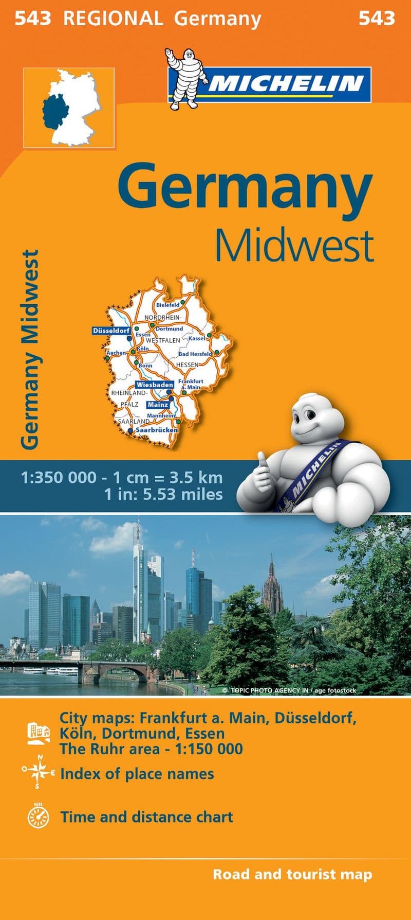 Michelin Map Germany Mid West 1:350,000