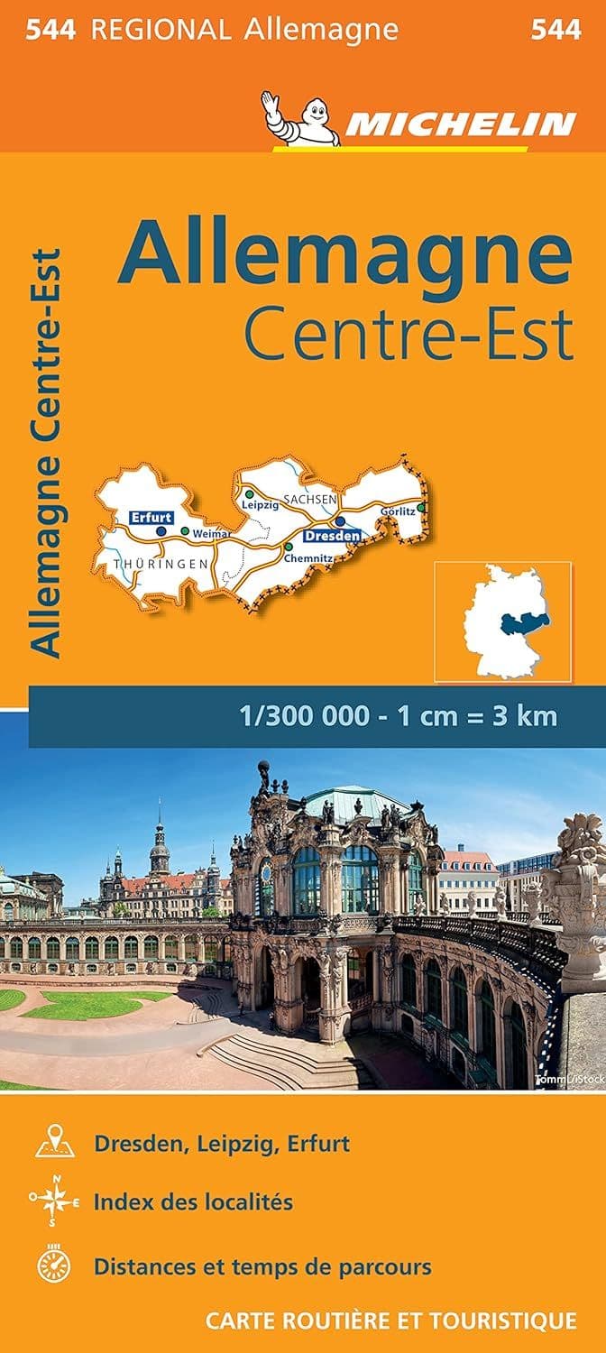 Michelin Map Germany Mid East 1:300,000