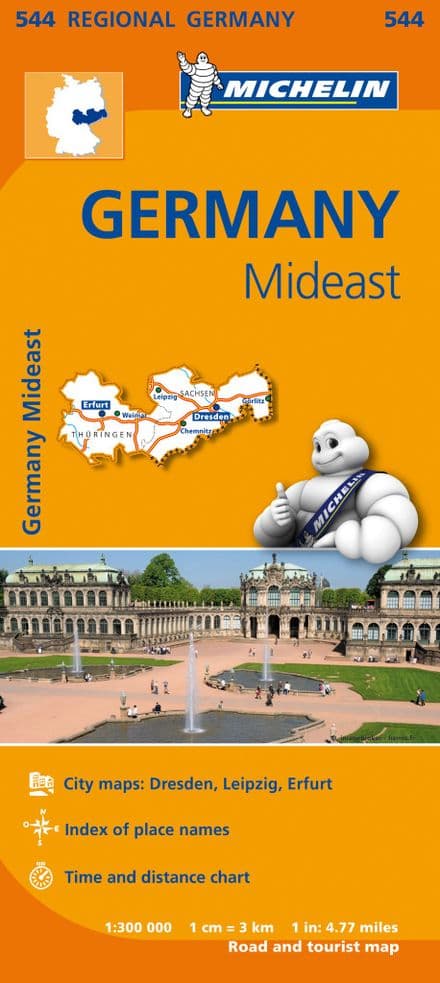 544 Germany Mid East - Michelin Regional Map