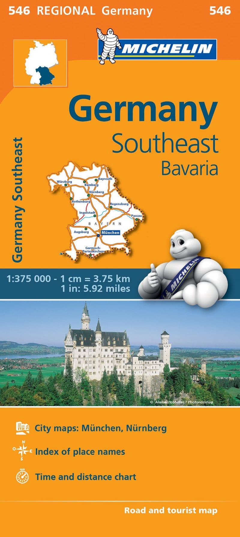 Michelin Map Germany South East 1:375,000