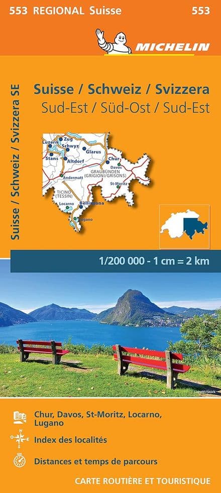 553 Switzerland South East - Michelin Regional Map