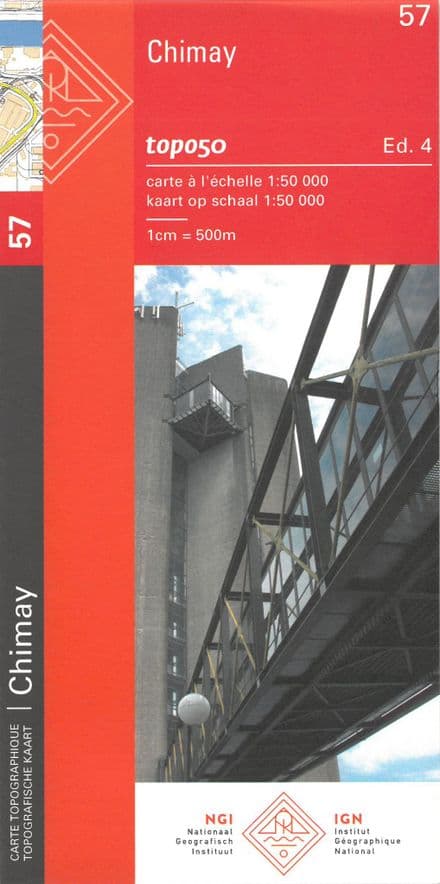 57 NGI Belgian 1:50,000 Topo Map - Chimay