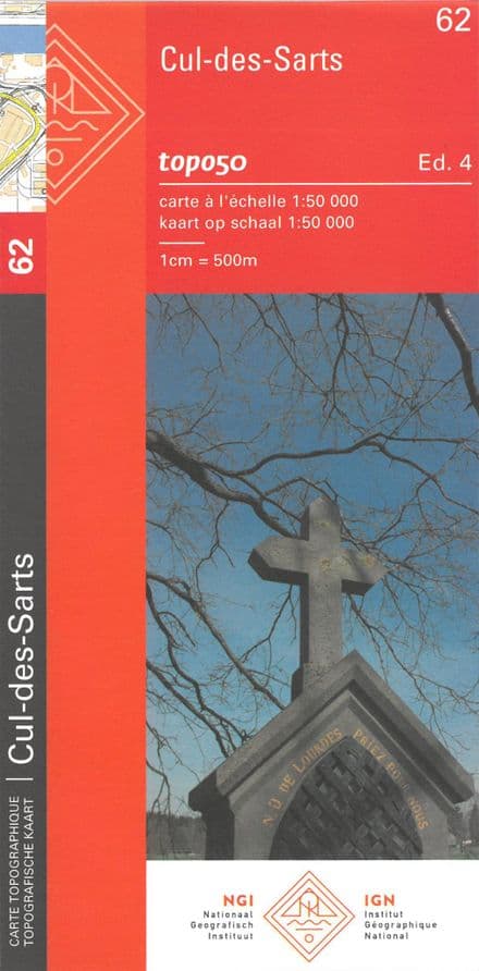 62 NGI Belgian 1:50,000 Topo Map - Cul des Sarts