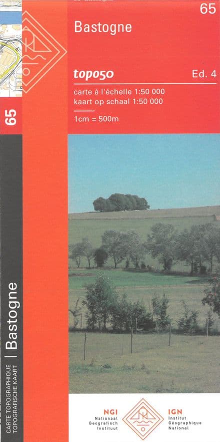 65 NGI Belgian 1:50,000 Topo Map - Bastogne