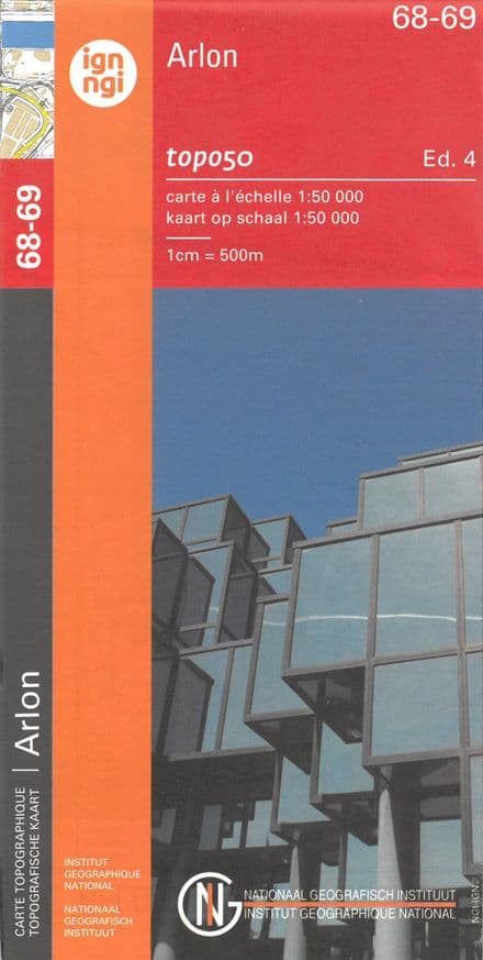68 - 69 NGI Belgian 1:50,000 Topo Map - Arlon