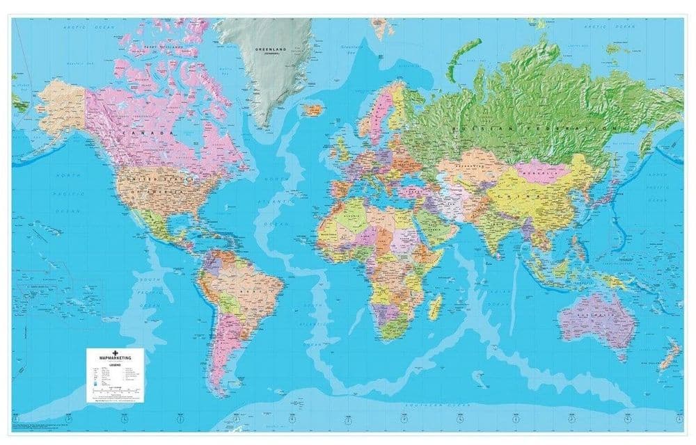World Map With Scale In Km Global: 100 Km And 200 Km Coastal Zones