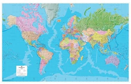 A Giant World Map - 120 x 184cm Scale 1:20,000,000 (GWLD, GWLDF)