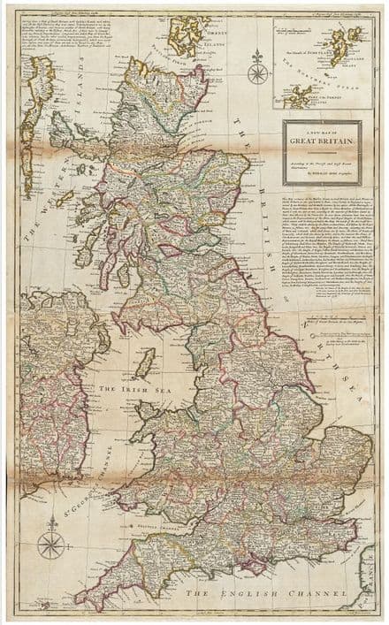 A New Map of Great Britain – Historic Herman Moll 1700's - Reproduction Print