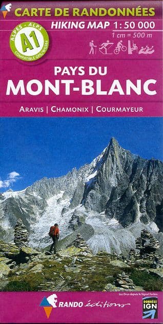 A1 Rando Editions Pays du Mont Blanc Hiking Map 1:50,000