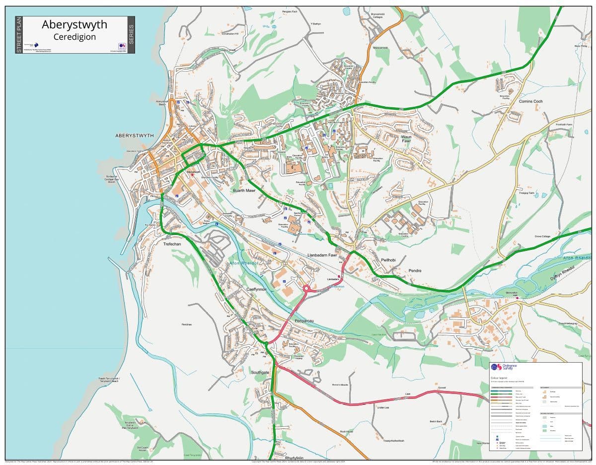 Tref Area Satellite Map Of Aberystwyth – Satellite Location Map of Aberystwyth ...