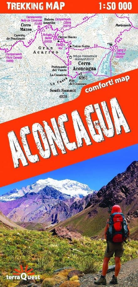 Aconcagua - Chile - Walking Map - Laminated by Terra Quest
