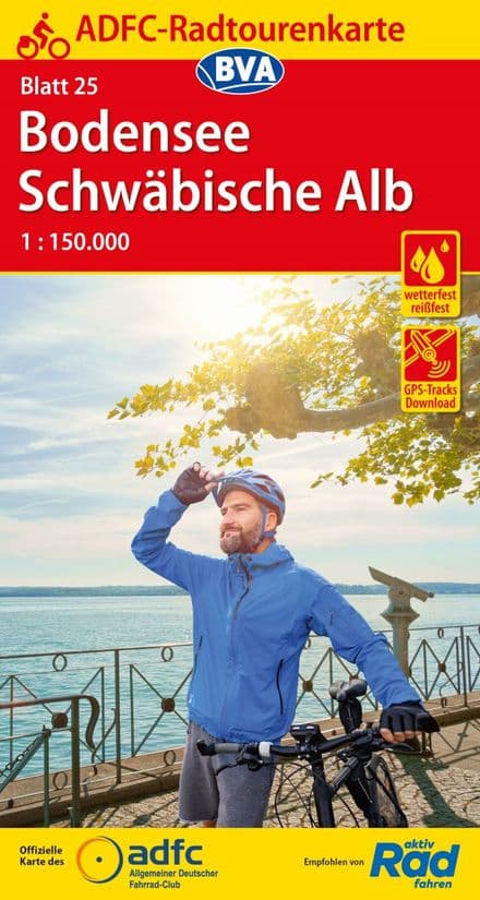 ADFC - Germany - 25 - Bodensee / Schwäbische Alb Cycling Map