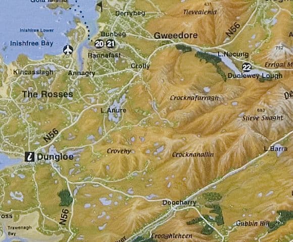 Aerial Map of Co Donegal & Northwest Ireland - Folded