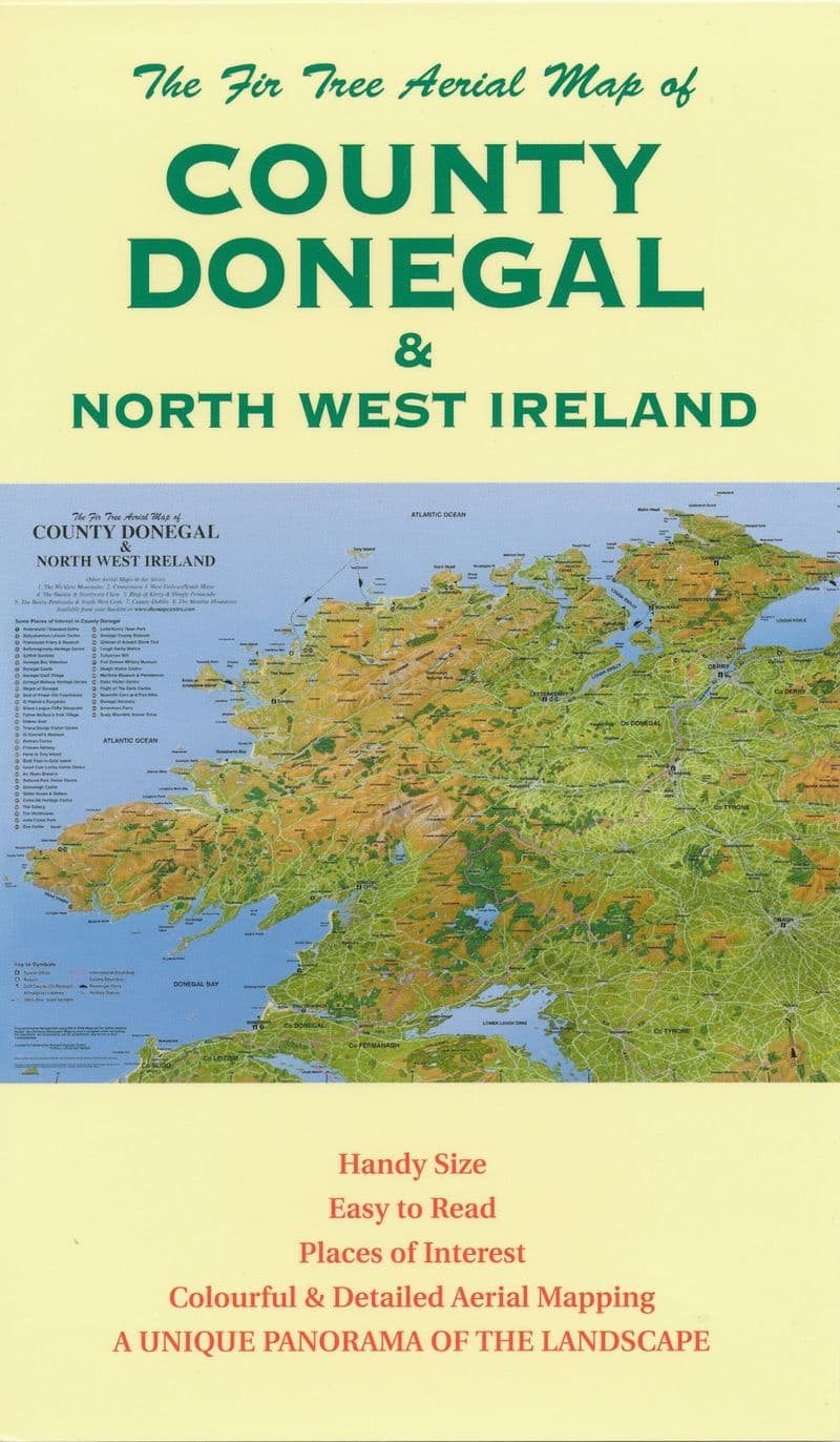 Aerial Map of Co. Donegal & Northwest Ireland - Folded