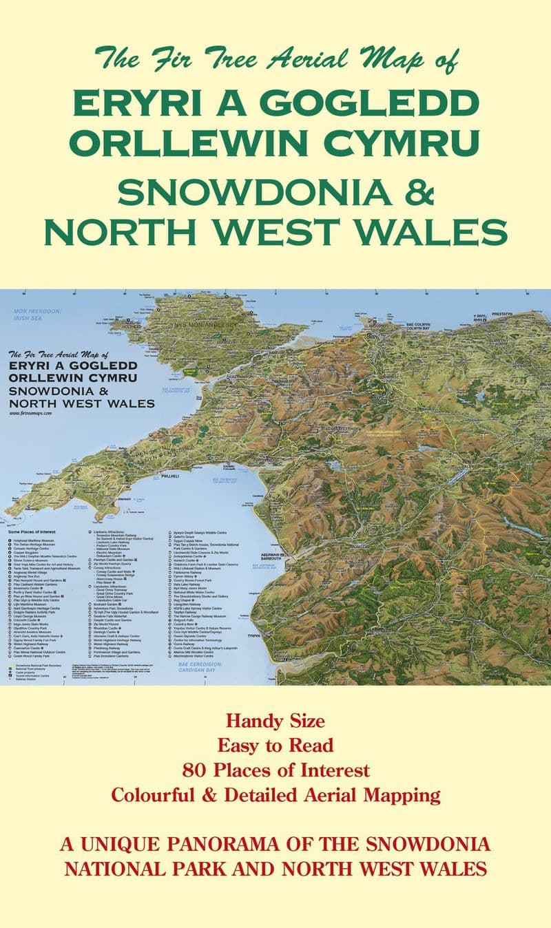 Aerial Map of Snowdonia & North West Wales - Folded Map